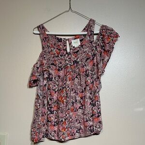 Maeve Floral Blouse in Pink and Purple